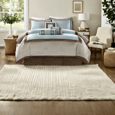 Ensemble de literie de luxe luxueux bleu, polyester, style transitionnel pour la maison