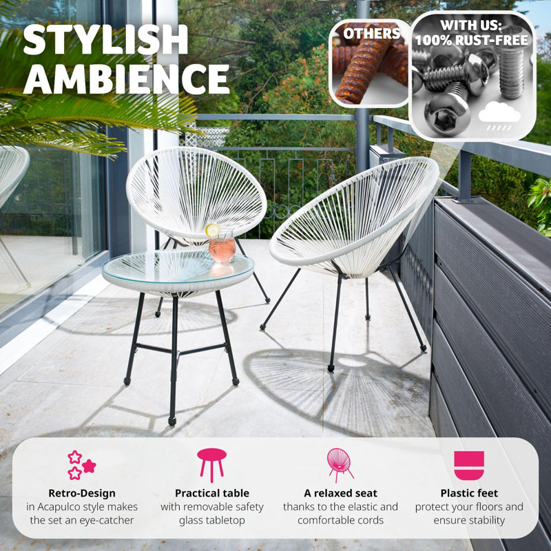Patio Dining Set Table,, White