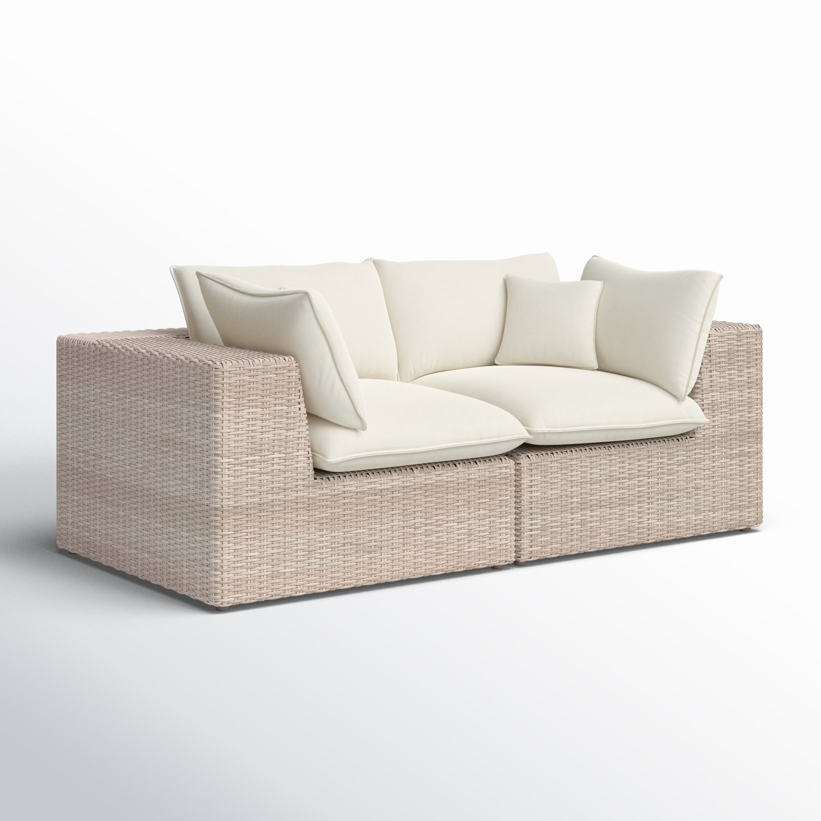 Davida Outdoor Wicker Loveseat with Cushions