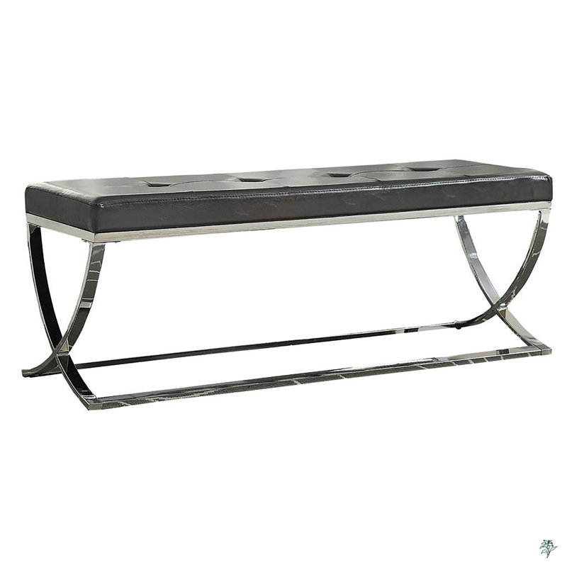 Banc noir à pieds courbés