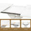 Table de salle à manger rectangulaire blanche extensible avec impression en marbre, structure en MDF et en acier