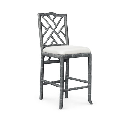 Hampton Upholstered Stool with Solid Wood Frame