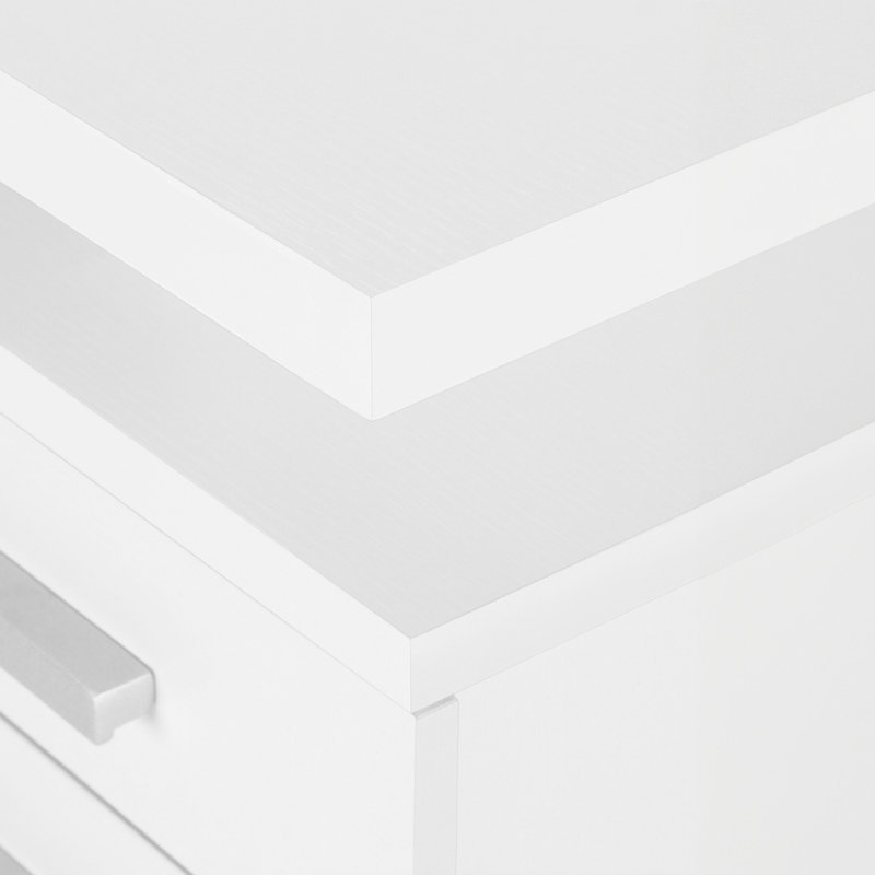 Bureau d'ordinateur blanc avec tiroirs de rangement H 29,78 po x l 47,08 po x P 23,24 po Hayward