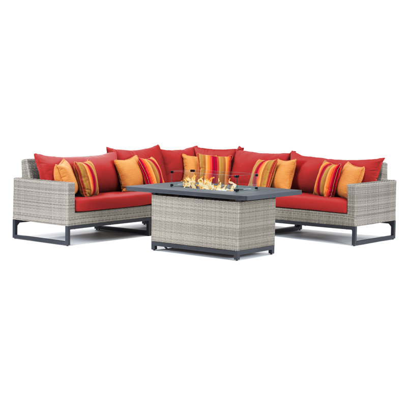 Ensemble de conversation modulaire avec coussins Sunbrella, Gris, Sunbrella® gris anthracite