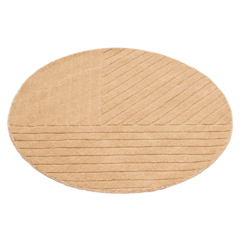 One-of-a-Kind Round 3'11" X 3'11" New Age Round Wool Area Rug Beige