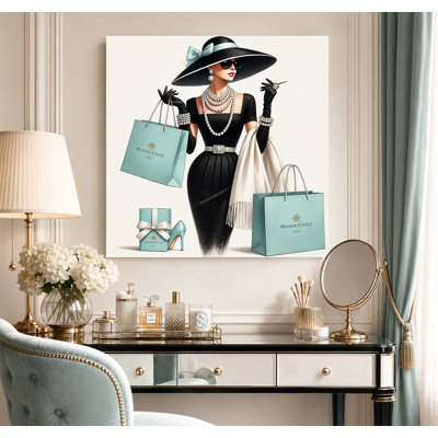 Luxury Stroll: Tiffany-Inspired Glam Canvas Wall Art