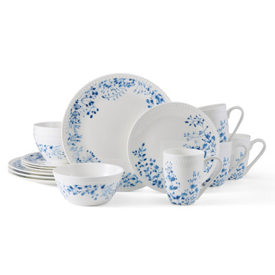 Service de table léger en porcelaine tendre 16 pièces Taryn, service pour 4
