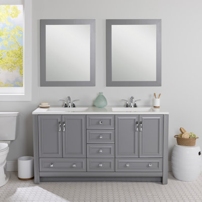 Nimay 60.5'' Double Bathroom Vanity with Cultured Marble Top
