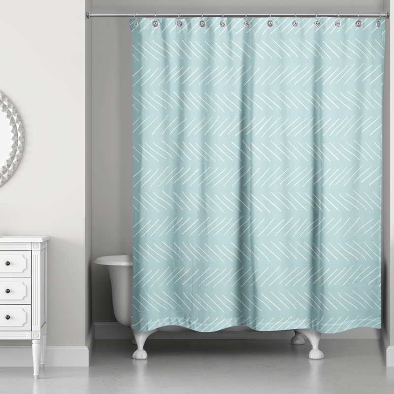 Geometric Shower Curtain, Teal