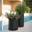 Grand pot à fleurs d'intérieur / extérieur conique en fibre K15 Nest de H 15,3 po x P 15 po (tricorne noir) Kute Nest - ouverture de pot 11,7 po-114407580-114407581