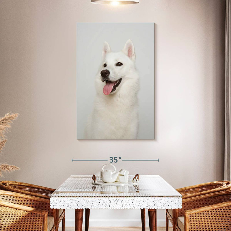 White Siberian Husky, 48" H x 32" W