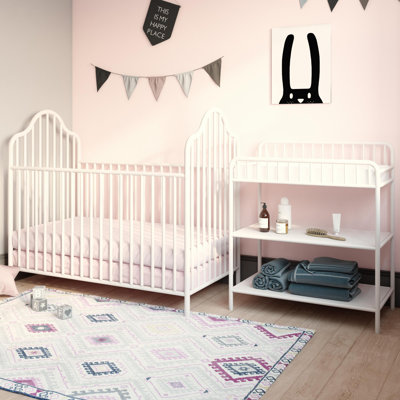 Amery Metal Crib and Changing Table Set