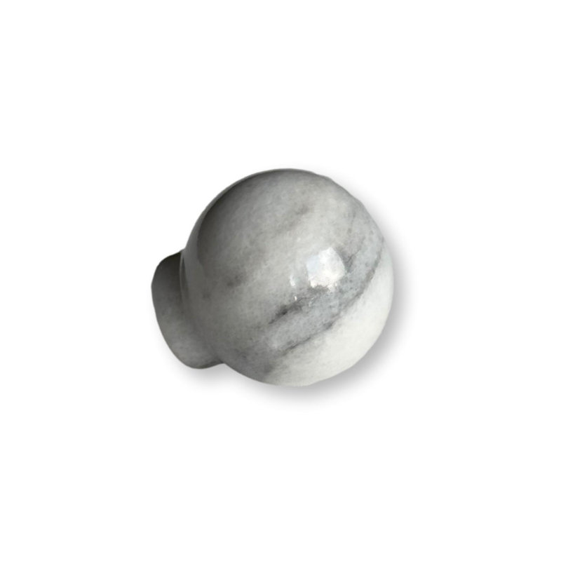 Round Ball White Marble Cabinet Knob