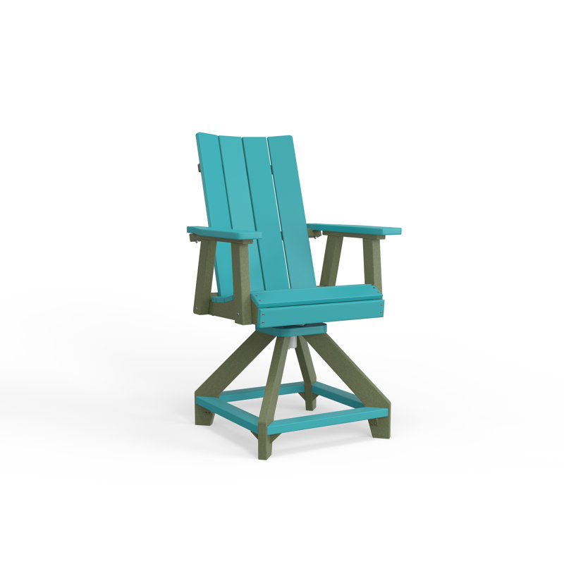 SOL Outdoor Bar Stool, Pacific Blue, Aruba Blue