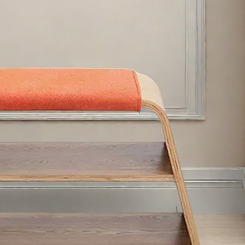 Tabouret à langer 28,3 po, Orange / bois naturel