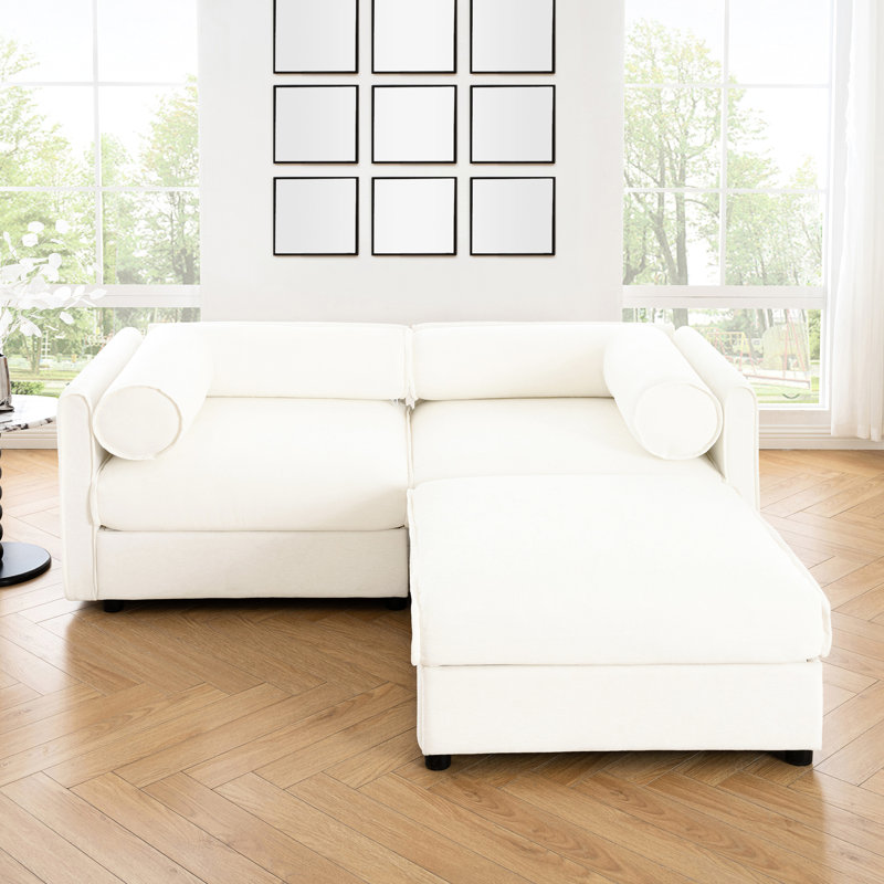 Chenille élégante 2 avec siège de rangement, cylindrique, blanc, option d'économie d'espace, blanc, ergonomique, intérieur moderne