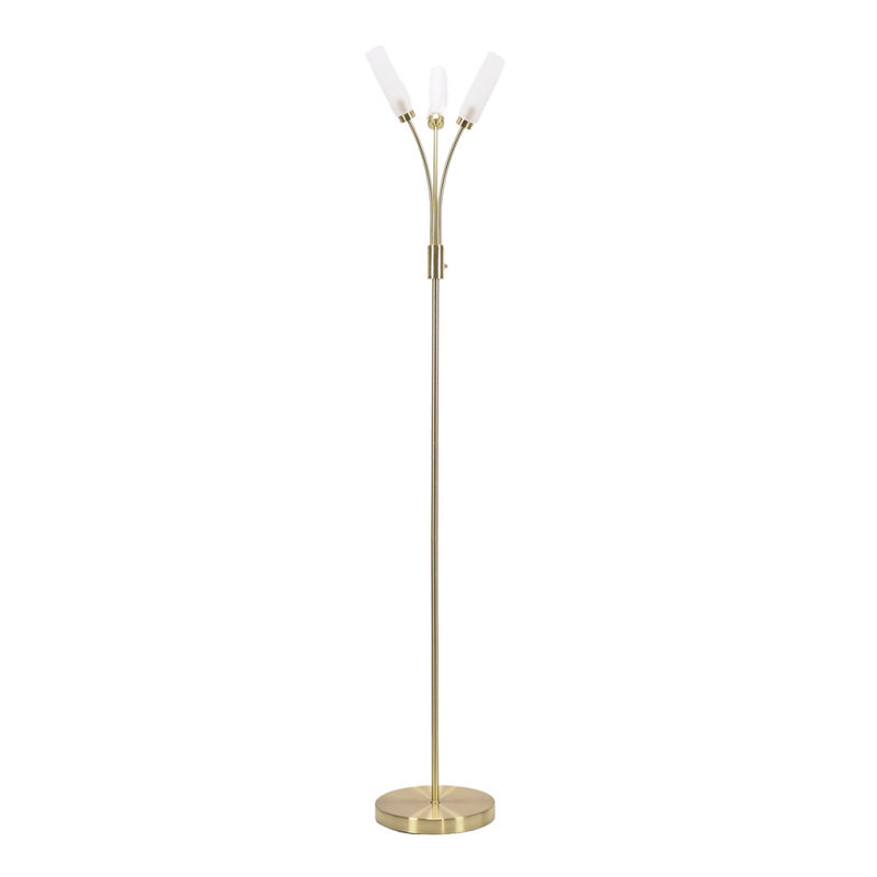 Abrianne 158.5cm Traditional Floor Lamp, Brushed Gold, No