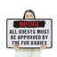Tous les invités doivent être approuvés par le panneau «Fur Babies» en aluminium de 18 po x 24 po-119479312