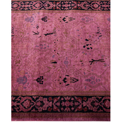 Tapis de couloir mauve moderne et contemporain en laine nouée à la main Conwell 2 pi 7 po x 8 pi 3 po