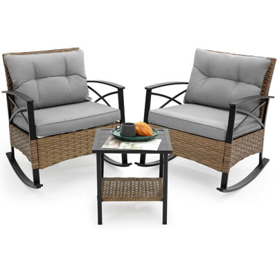 Outdoor Rocking Chairs Set - 3 Pieces by One Allium Way