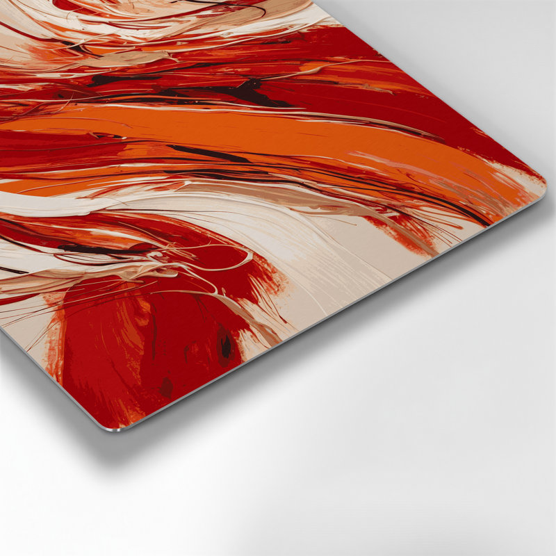 «Lyrical Abstraction 2», art mural en métal rouge, H 11 po x l 14 po