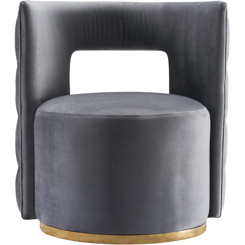 Fauteuil d'appoint pivotant en velours Demetric, Velours gris velours