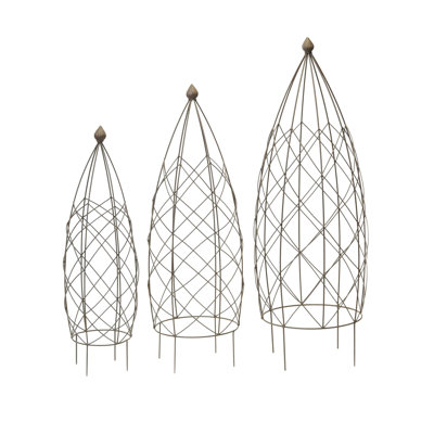 S/3 METAL GARDEN OBELISK