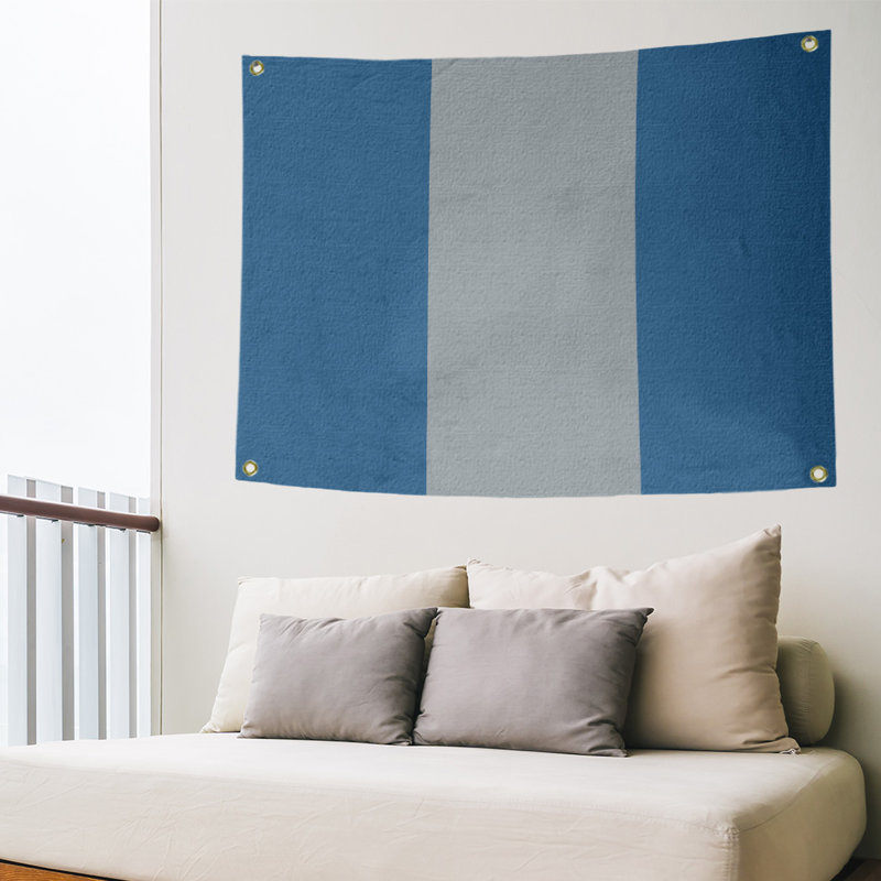 Tapisserie de polyester Colorado, H 59 po x l 80 po x P 2 po, Bleu / argenté / bleu