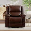 Fauteuil de massage inclinable et chauffant en cuir véritable de 38,2 po avec porte-gobelets et port USB (ensemble de 3)-254393652