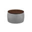 Table basse ronde et repose-pieds carré avec rangement, velours gris, 2 en 1 pour chambre de bureau, plateau à couvercle réversible, couvertures de rangement, dimensions de 24,98 po, combinaison de 16,2 lb, sans assemblage