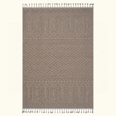 Traditional Indoor/Outdoor Area Rug, Stain-Resistant And Non-Shedding For High-Traffic Areas