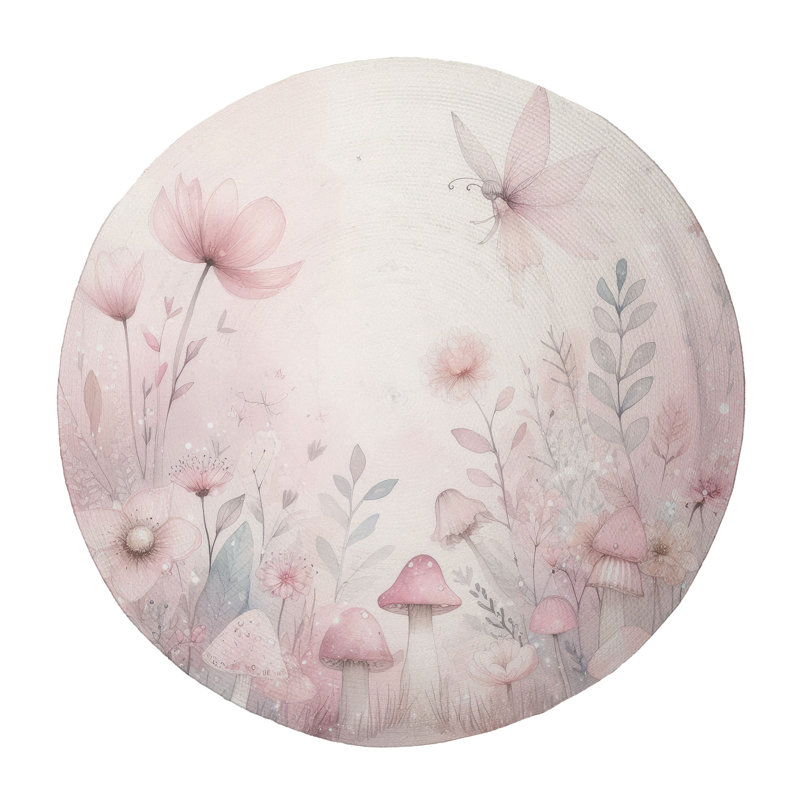 Tapis tressé Fairyland Garden, Rond 5 pi