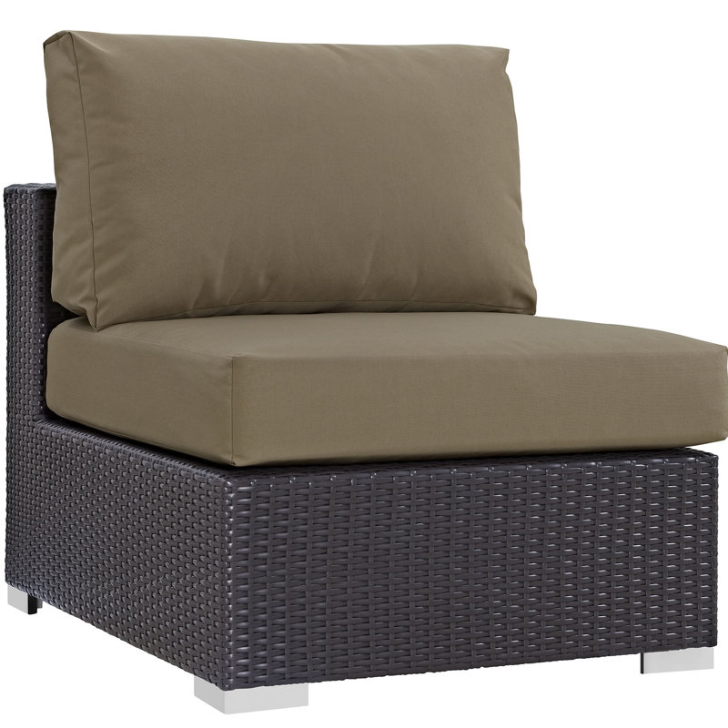 Convene 8 Piece Rattan Sectional Seating Group with Cushions, Espresso Mocha