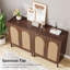 Buffet 59 po en rotin brun foncé et bois jaune (ensemble de 2)