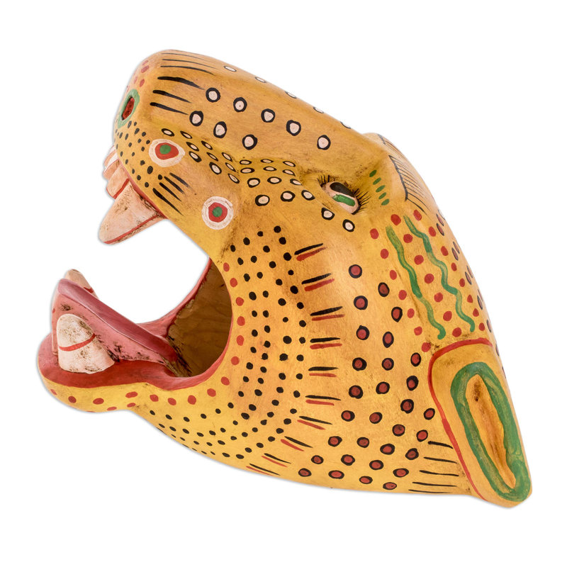 Handmade Maya Jaguar Wood Sculpture