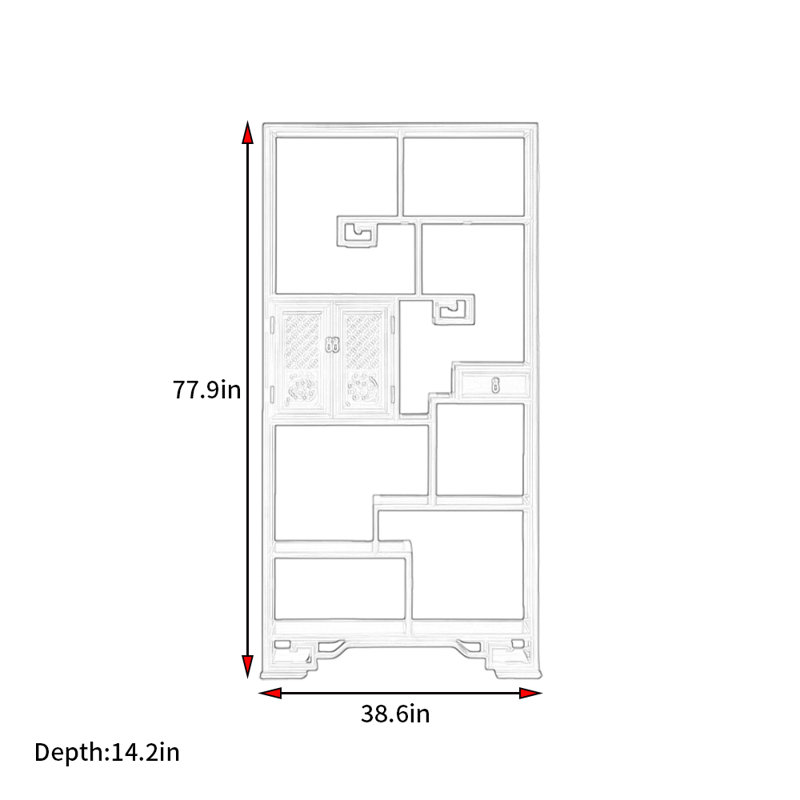Nouvelle bibliothèque de style rétro chinois minimaliste