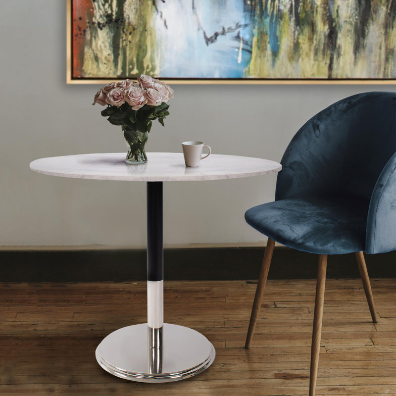 Table de bout Hillesden, Blanc, Argent / noir