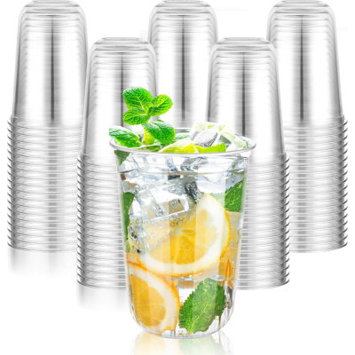 50 Pcs 16oz Clear Plastic Cups