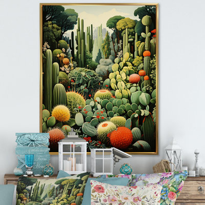 Cactus olive oasis sur toile