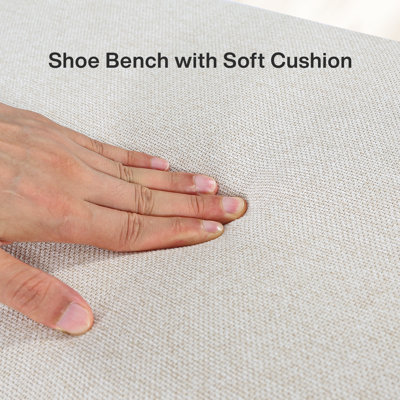 Shoe Bench With Cushion And Storage Shoe Rack For Entryway Living Room