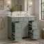 Meuble-lavabo 36 po avec lavabo en céramique, cadre en bois massif vert, portes à fermeture douce, tablettes réglables, 3 tiroirs, y compris un tiroir à double profondeur pour le rangement du sèche-cheveux-518526660