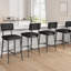 Upholstered Counter Stool with Metal Frame-2135915200