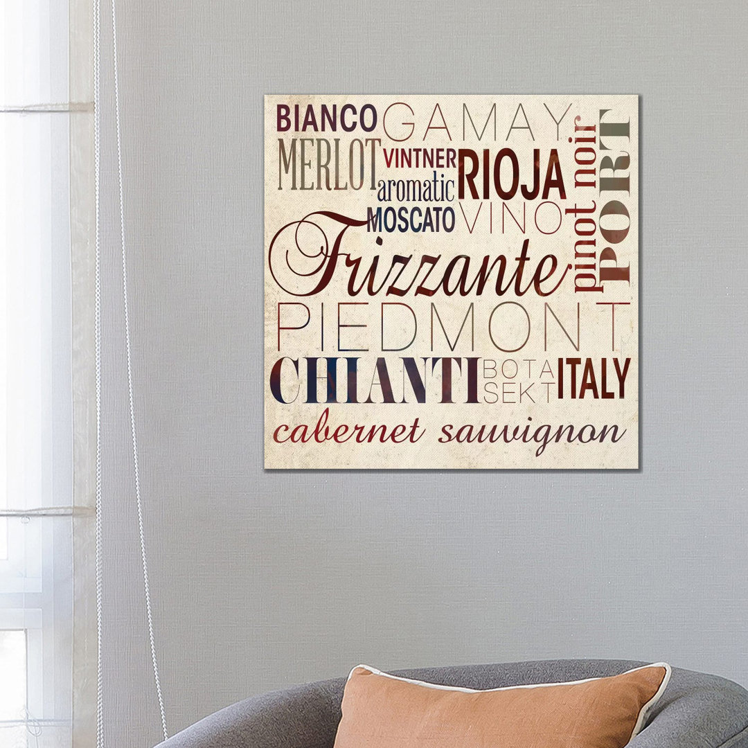 Wine Words I von SD Graphics Studio - Galerie-verpackte Leinwand GiclÃ©e auf Leinwand