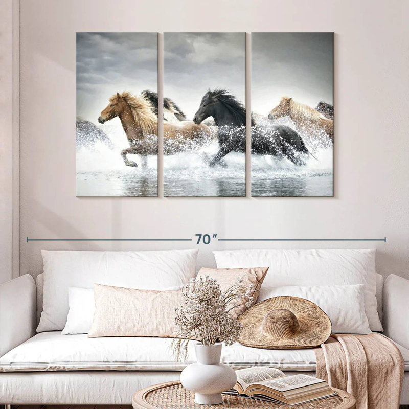 Horse Run III, 32" H x 50" W