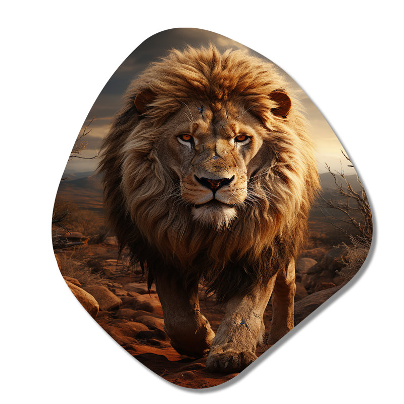 Saul - art mural asymétrique en forme de nébuleuse du lion, H 35 po x l 31 po