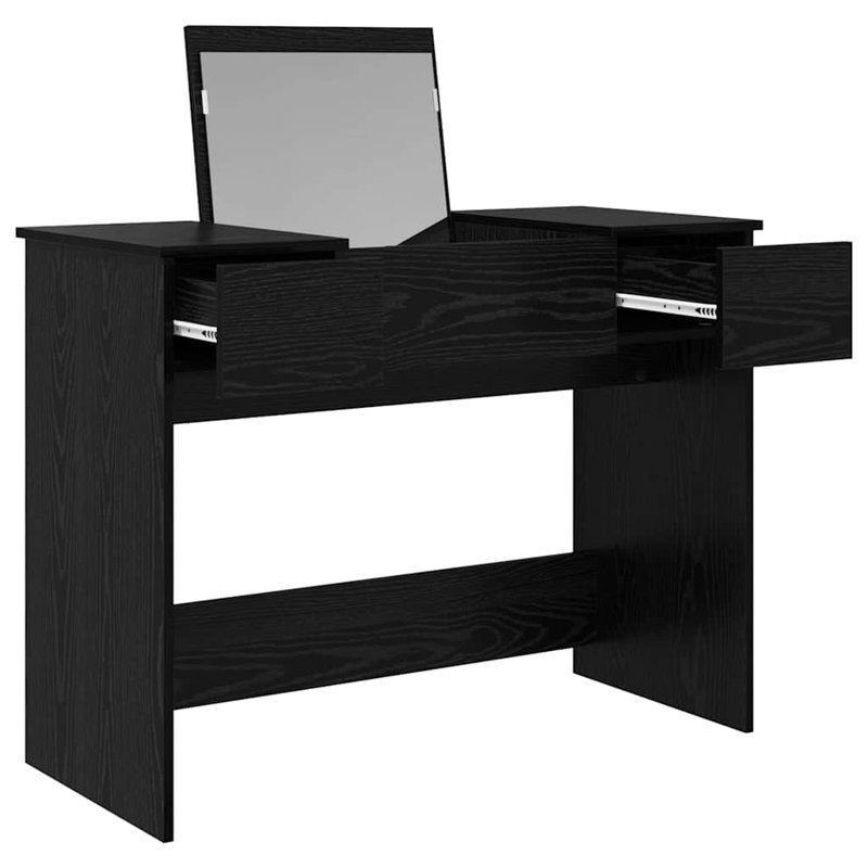 Dressing Table with Mirror, Black
