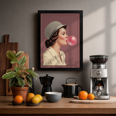 Bubble Gum Dream Retro - Framed Print