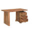 54" Brown Live Edge Solid Wood Writing Desk With Three Drawers