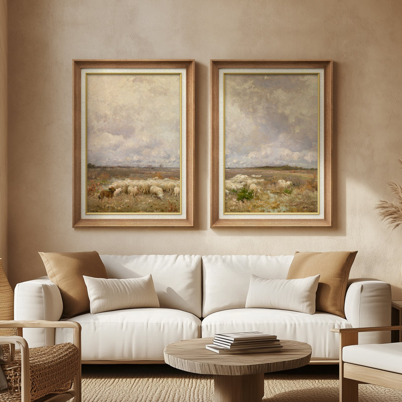 Ensemble de 2 œuvres d'art abstraites encadrées de qualité supérieure sur toile de qualité supérieure avec cadre de 26 po x 36 po