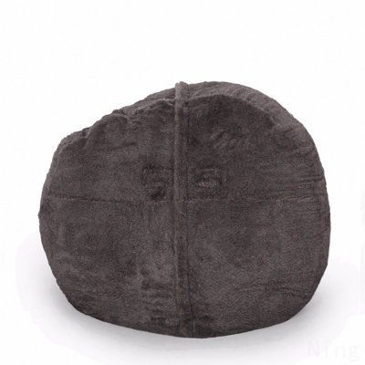 Modern 5 Foot Faux Fur Cozy Bean Bag, Brown/Beige